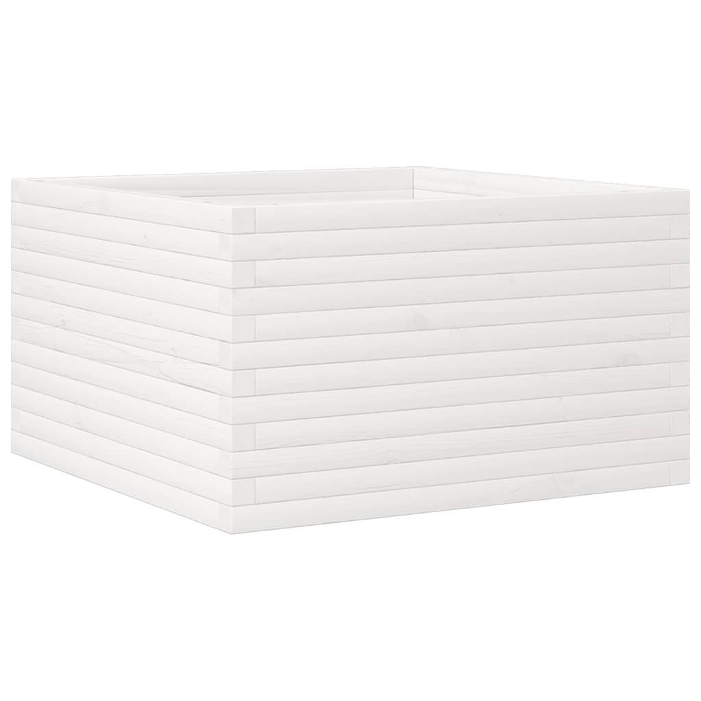 Plantekasse hvit 80x80x45,5 cm heltre furu