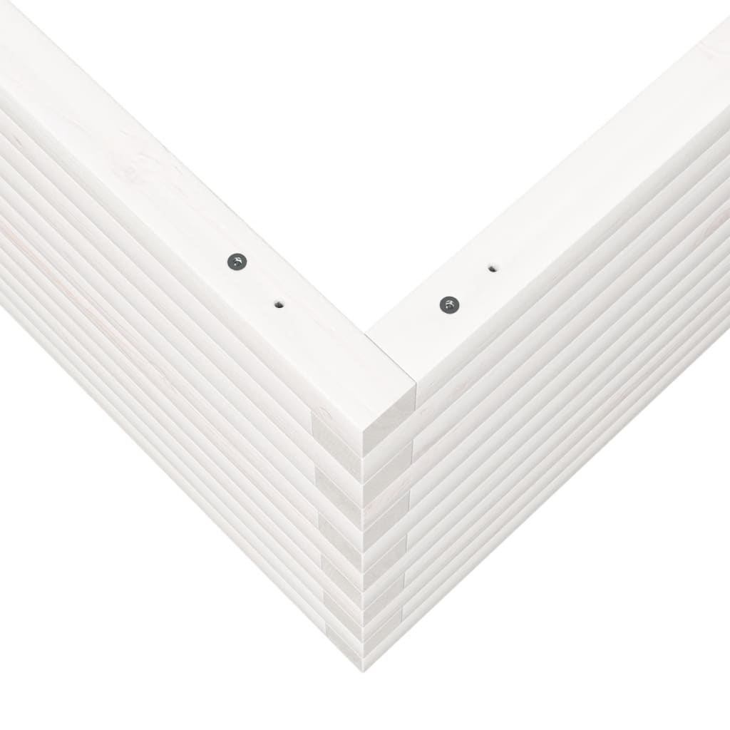 Plantekasse hvit 80x80x45,5 cm heltre furu