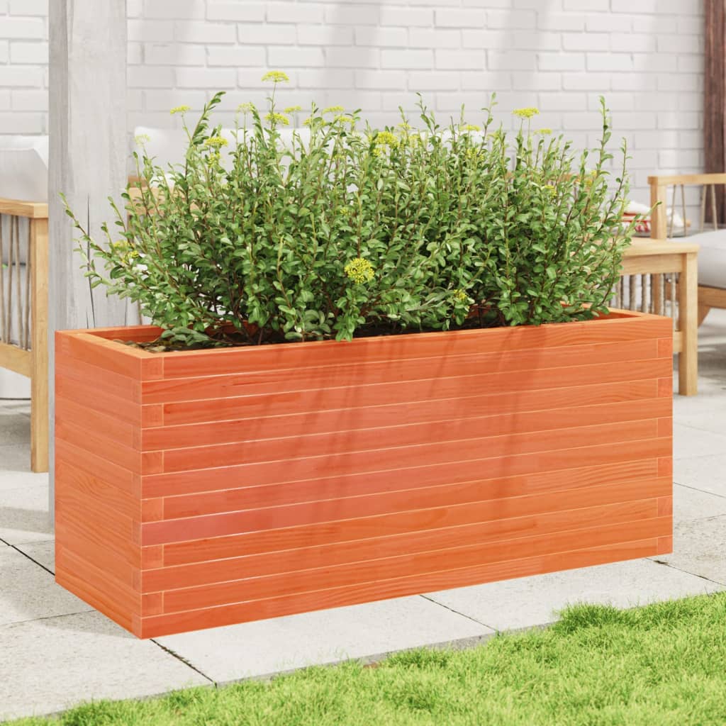 Plantekasse voksbrun 110x40x45,5 cm heltre furu