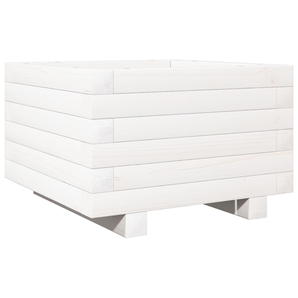 Plantekasse hvit 40x40x26,5 cm heltre furu