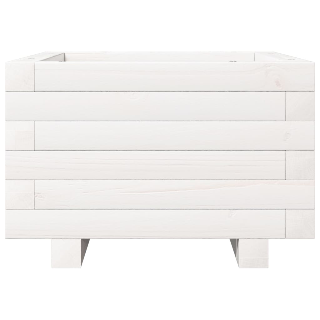 Plantekasse hvit 40x40x26,5 cm heltre furu
