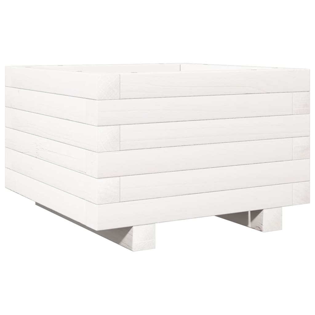 Plantekasse hvit 40x40x26,5 cm heltre furu