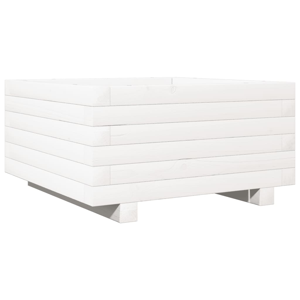 Plantekasse hvit 50x50x26,5 cm heltre furu