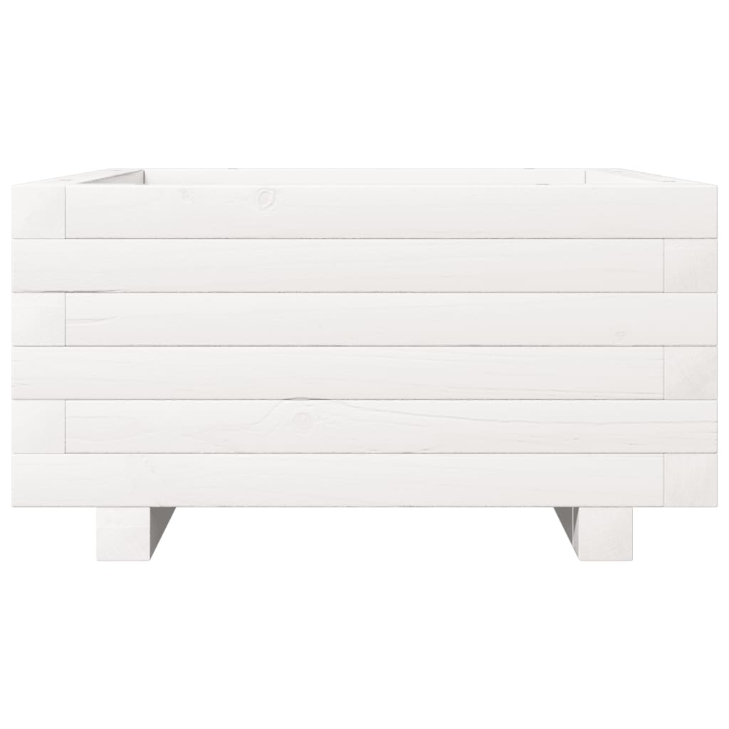 Plantekasse hvit 50x50x26,5 cm heltre furu