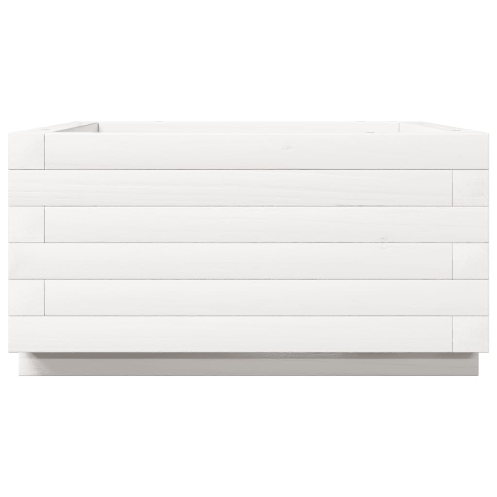 Plantekasse hvit 50x50x26,5 cm heltre furu