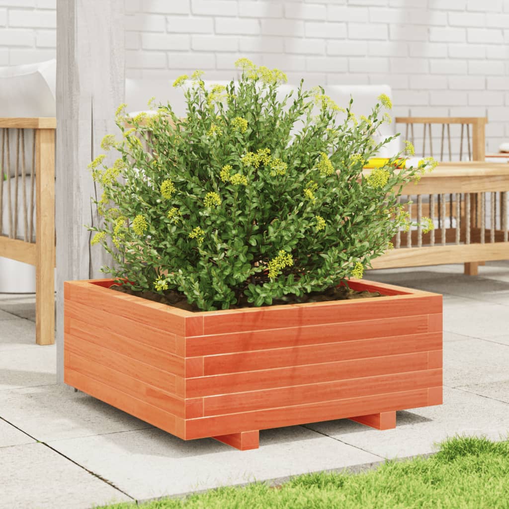 Plantekasse voksbrun 60x60x26,5 cm heltre furu