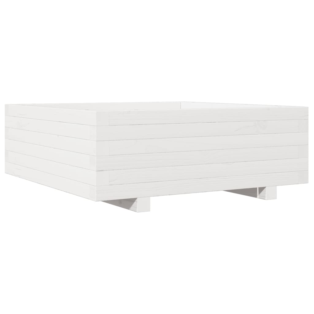 Plantekasse hvit 70x70x26,5 cm heltre furu