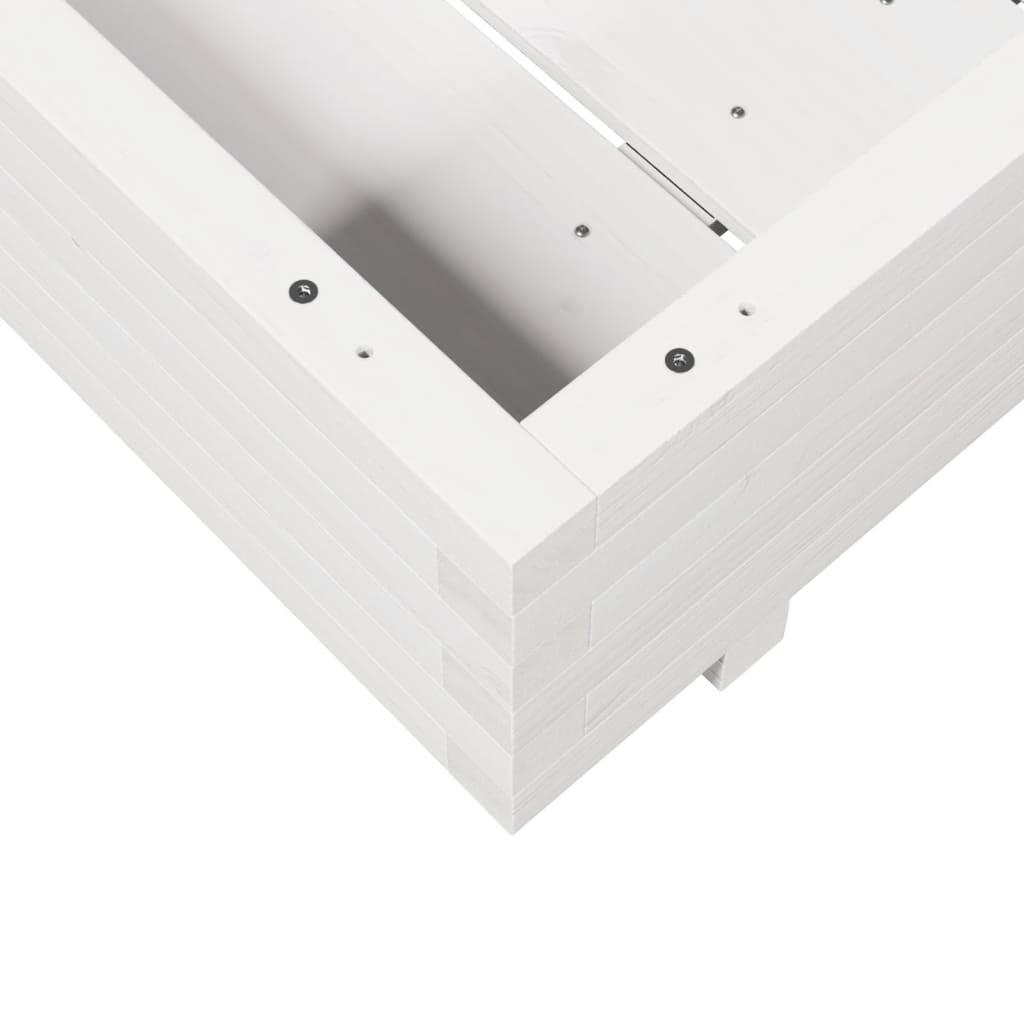 Plantekasse hvit 70x70x26,5 cm heltre furu