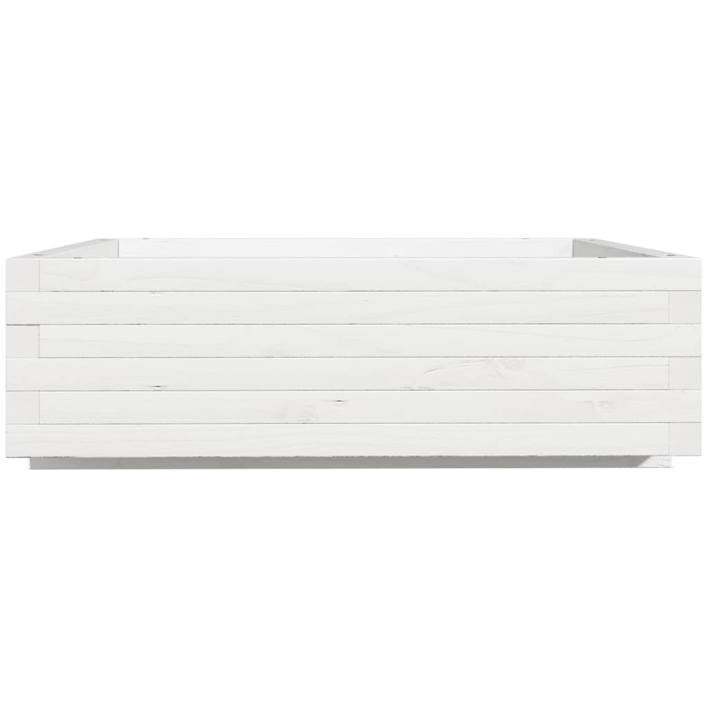 Plantekasse hvit 80x80x26,5 cm heltre furu