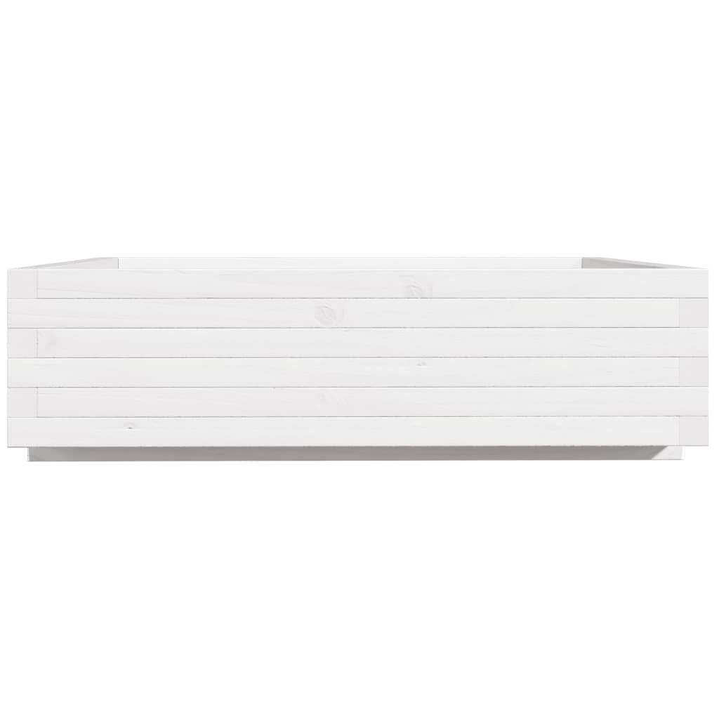 Plantekasse hvit 90x90x26,5 cm heltre furu
