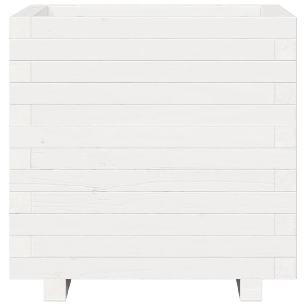 Plantekasse hvit 50x50x49,5 cm heltre furu