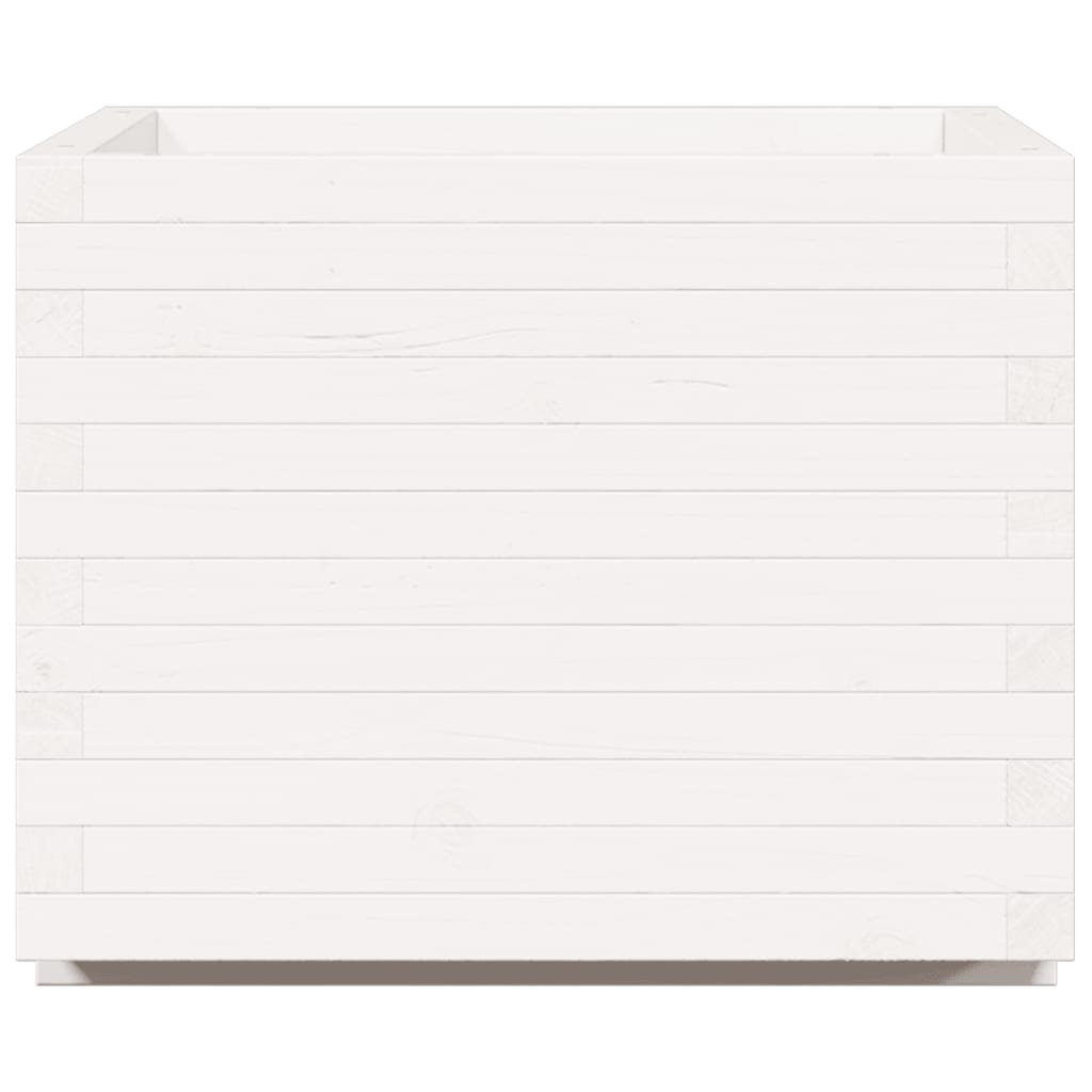 Plantekasse hvit 60x60x49,5 cm heltre furu