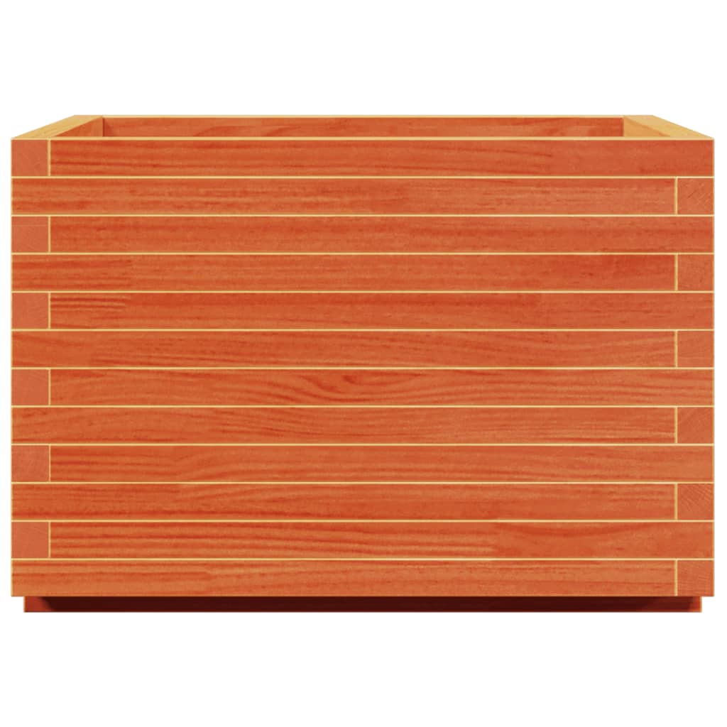 Plantekasse voksbrun 70x70x49,5 cm heltre furu