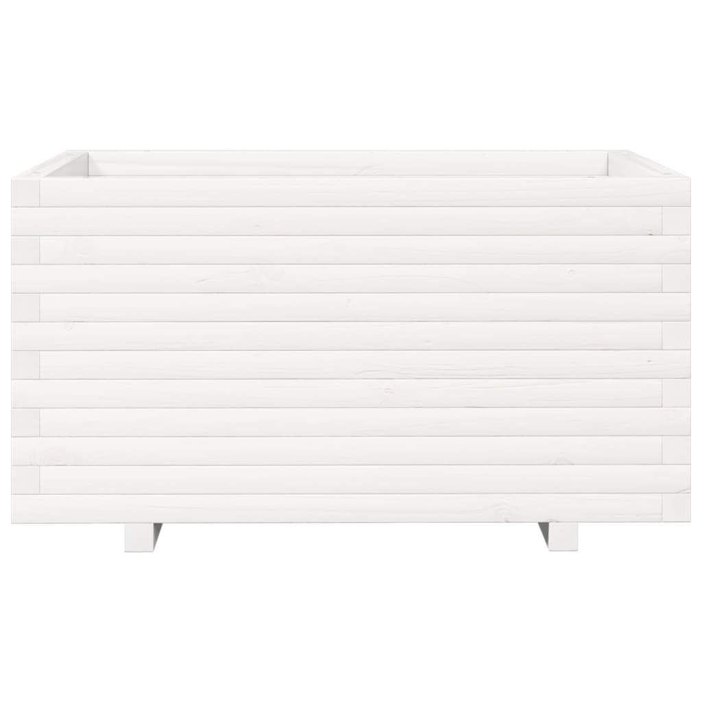 Plantekasse hvit 90x60x49,5 cm heltre furu