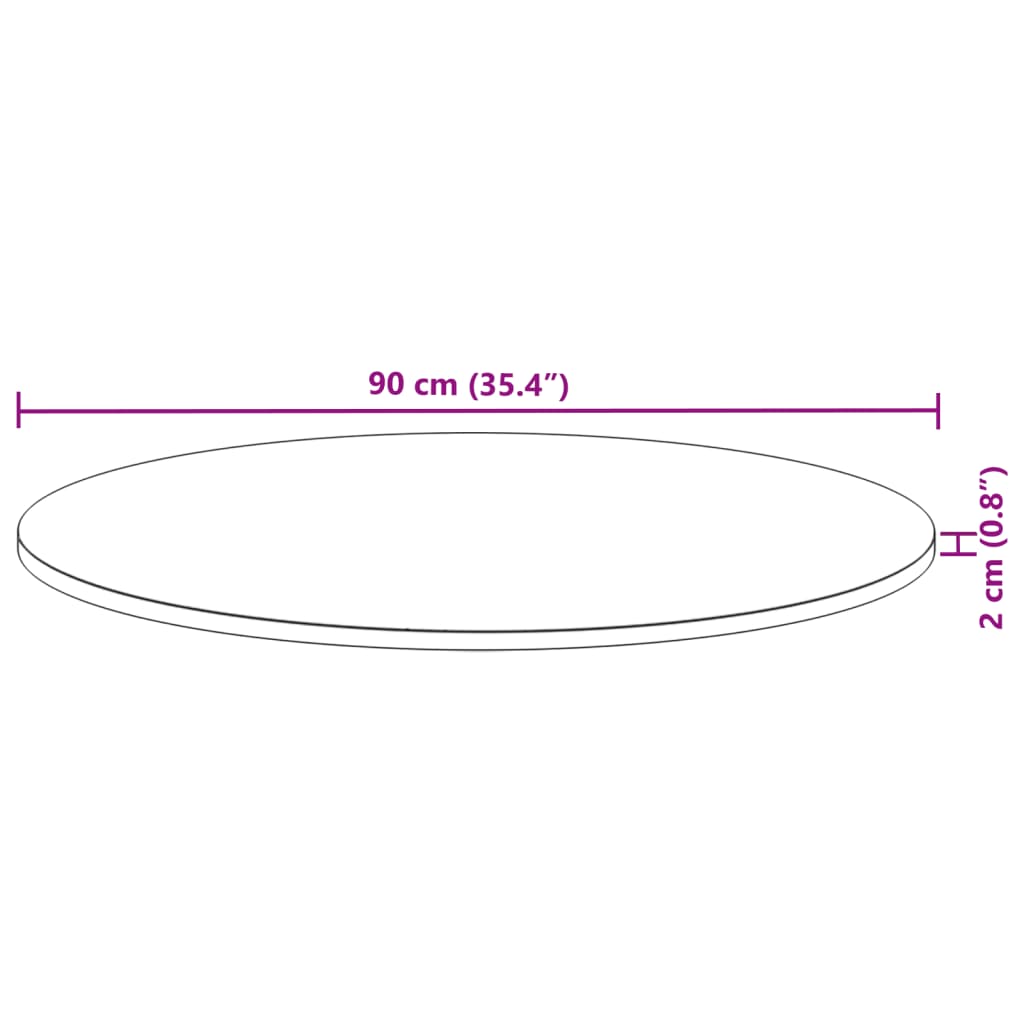 Bordplate rund Ø90x2 cm heltre akasie