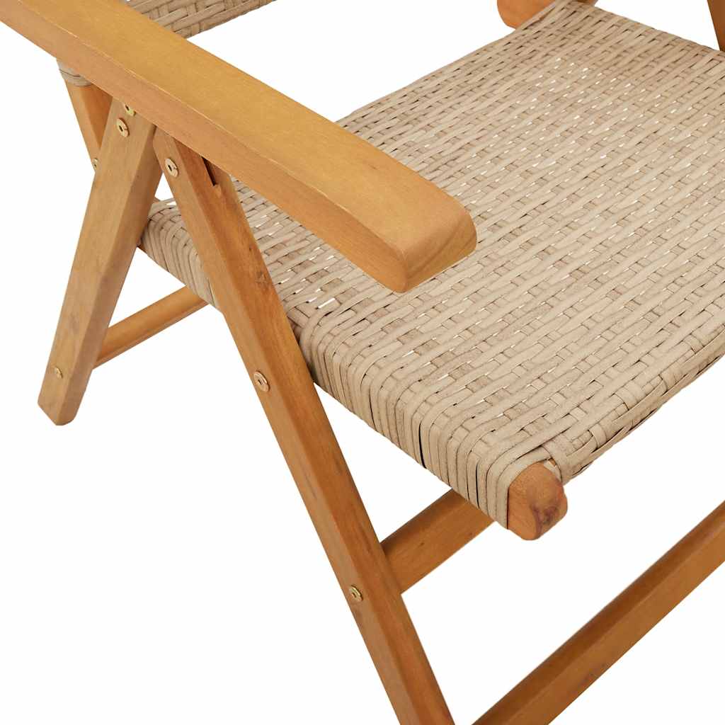 Hagespisegruppe 7 deler beige polyrotting og heltre