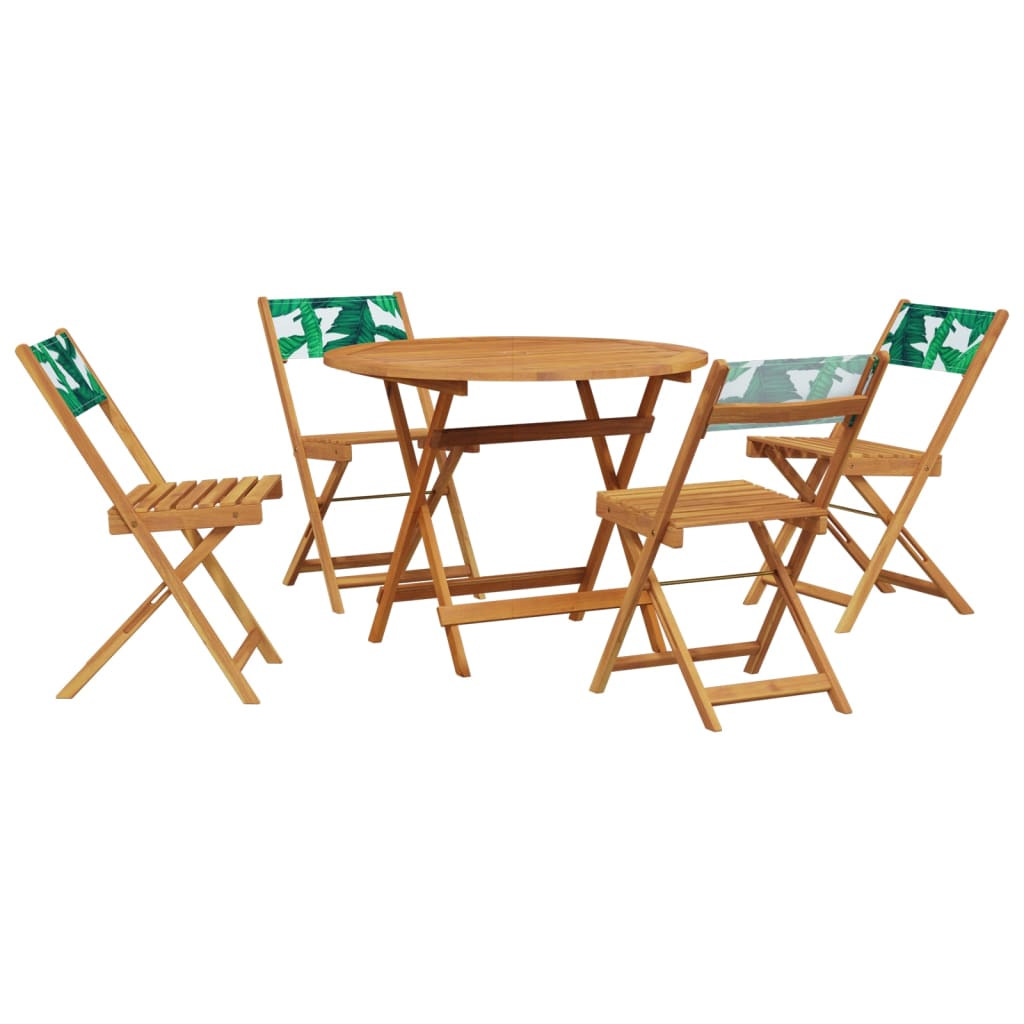 Hagespisegruppe 5 deler bladmønster stoff og heltre