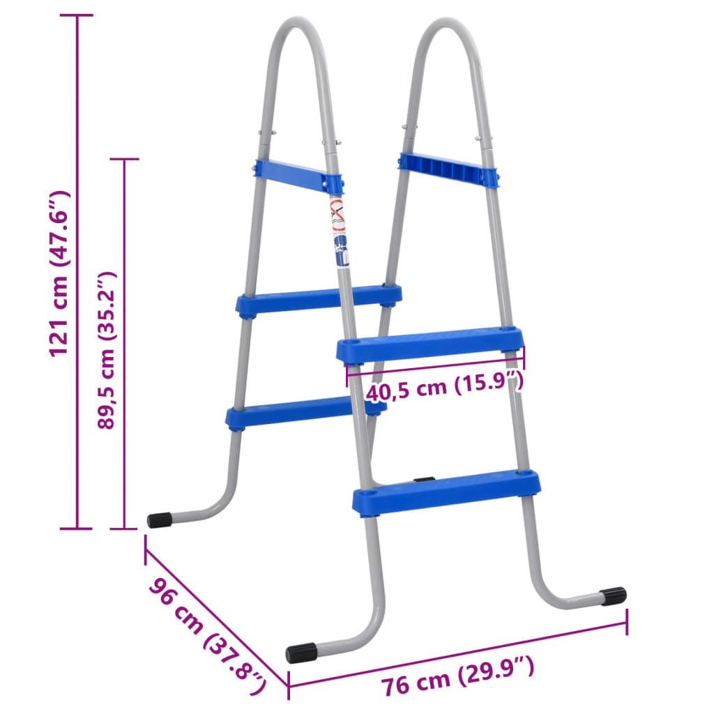 Bassengstige for frittstående basseng 84 cm stål og plast vidaXL