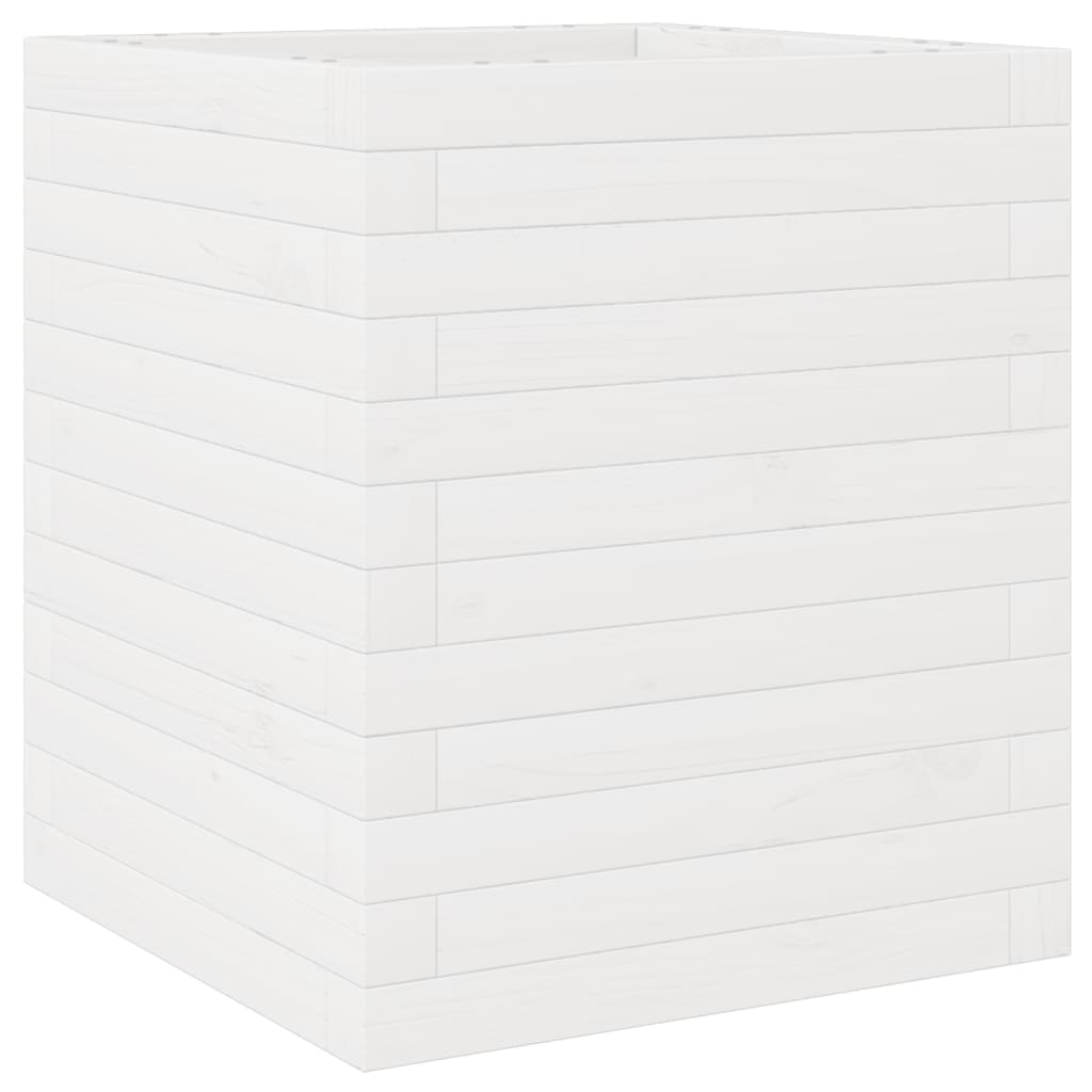 Plantekasse hvit 40x40x46 cm heltre furu