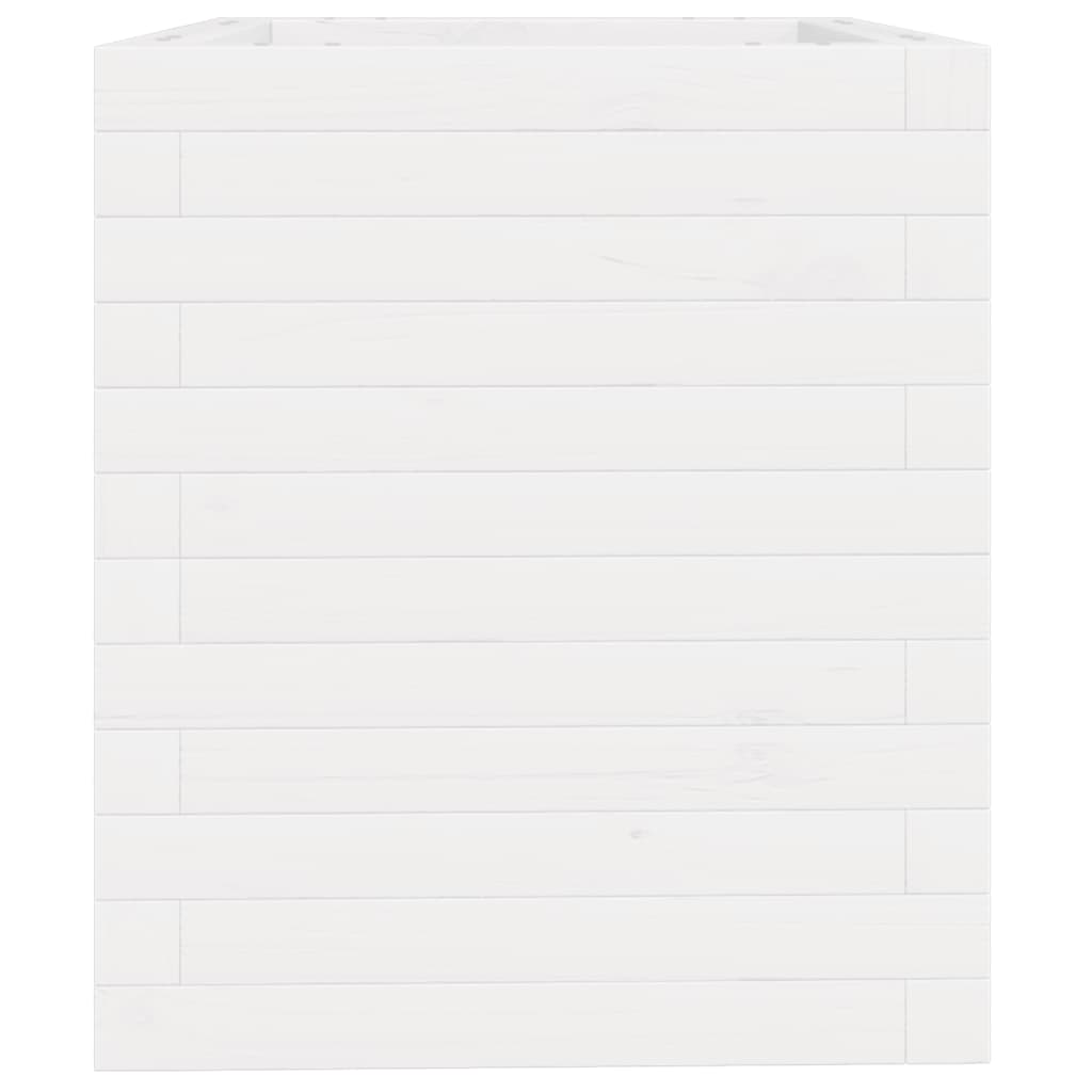 Plantekasse hvit 40x40x46 cm heltre furu