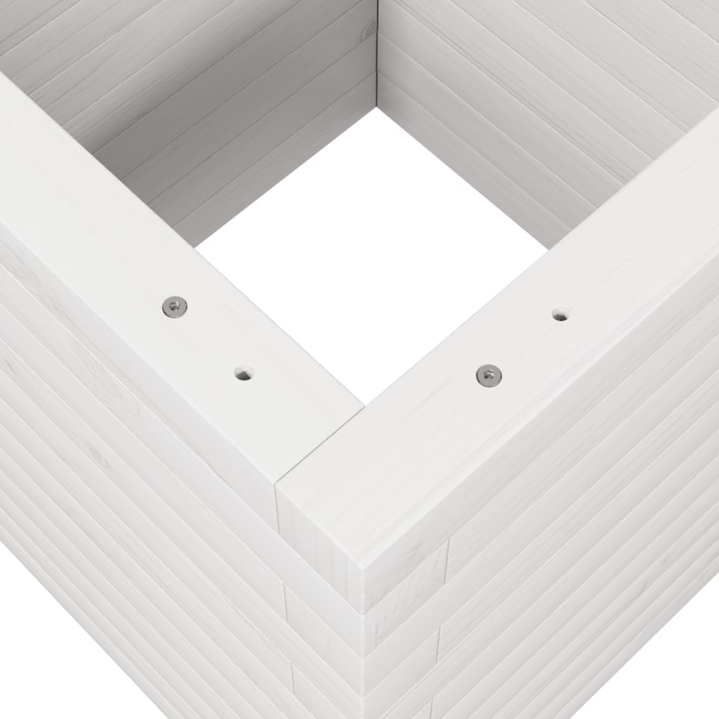 Plantekasse hvit 40x40x46 cm heltre furu