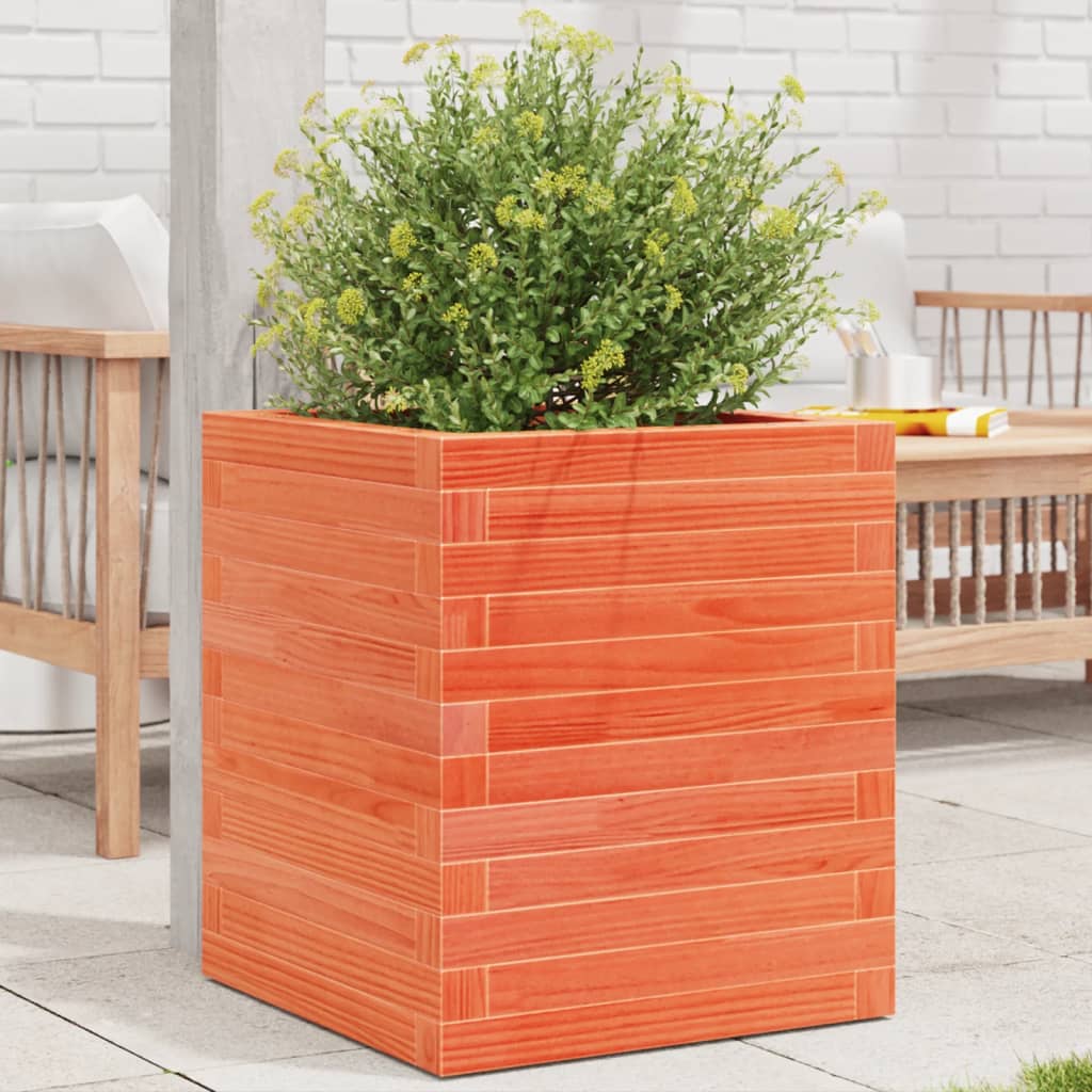 Plantekasse voksbrun 40x40x46 cm heltre furu