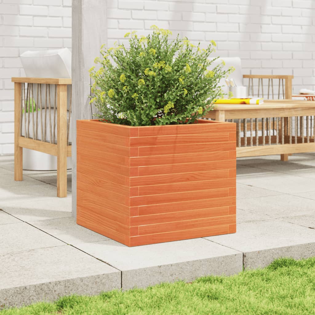Hageplantekasse voksbrun 50x50x46 cm heltre furu