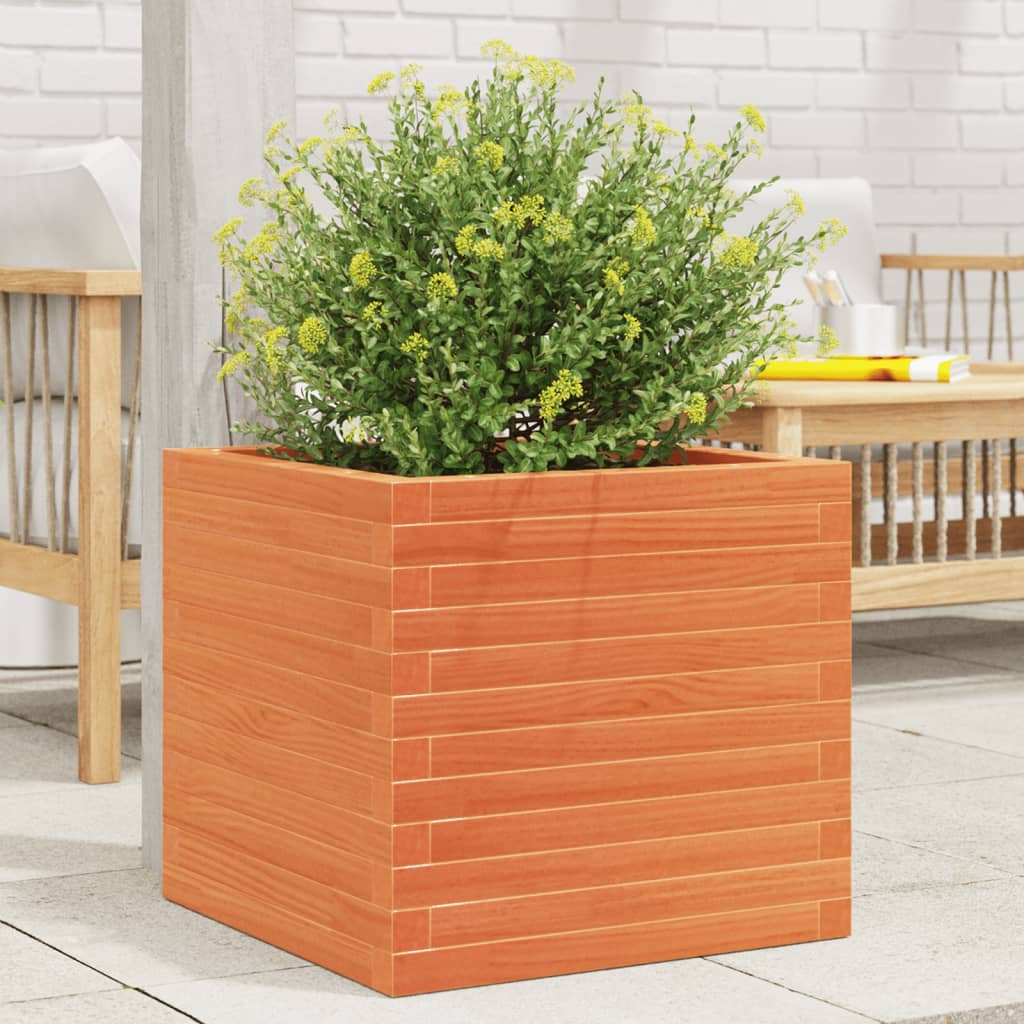 Hageplantekasse voksbrun 50x50x46 cm heltre furu
