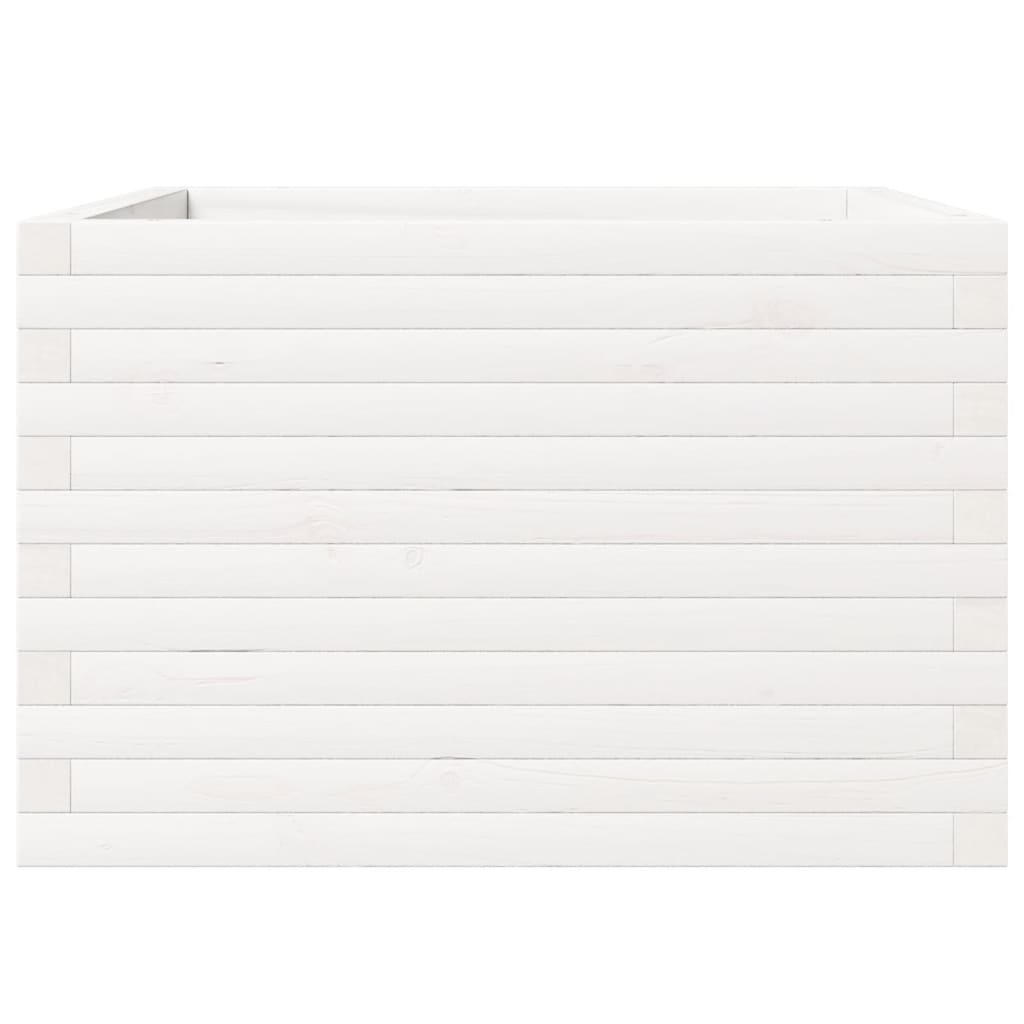 Plantekasse hvit 70x70x46 cm heltre furu