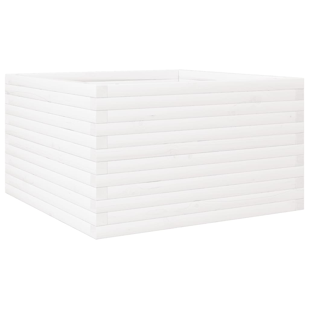 Plantekasse hvit 80x80x46 cm heltre furu