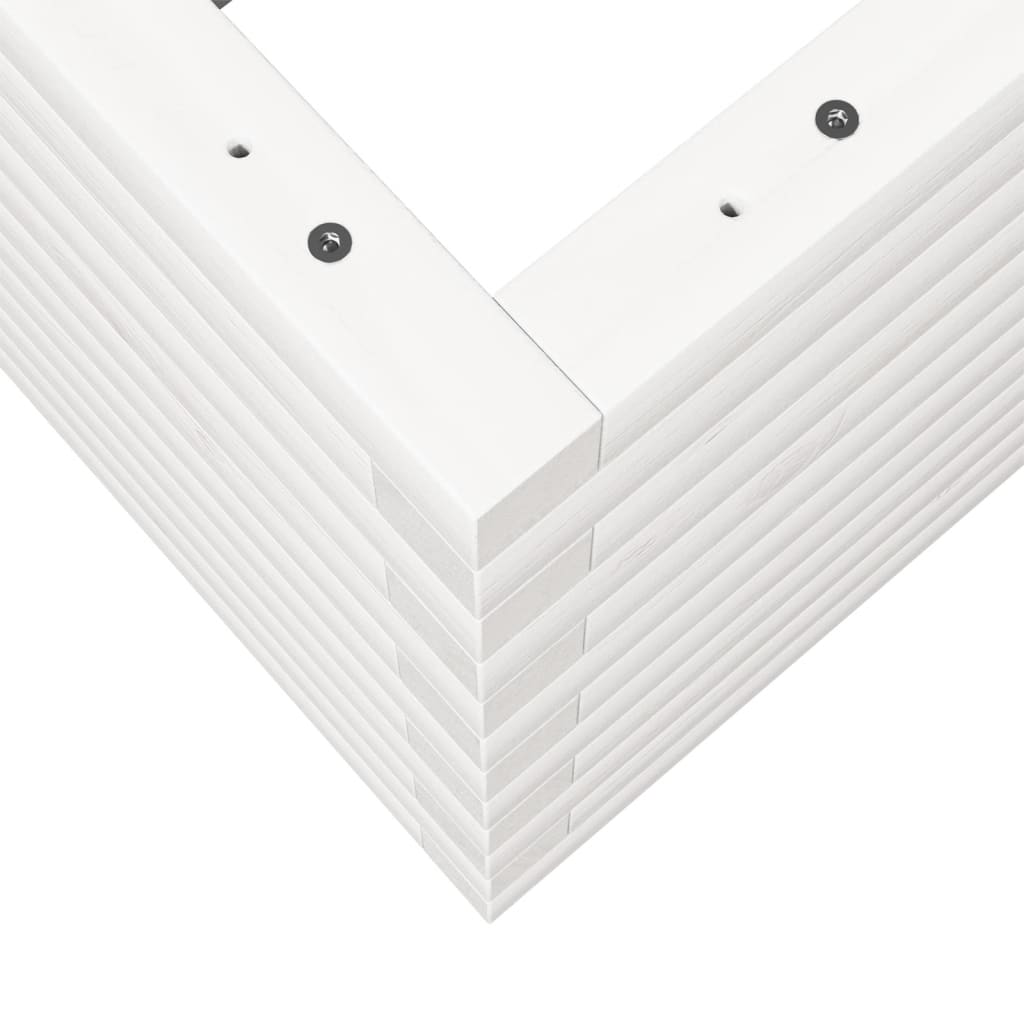 Plantekasse hvit 80x80x46 cm heltre furu