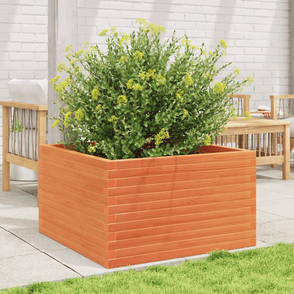 Plantekasse voksbrun 80x80x46 cm heltre furu