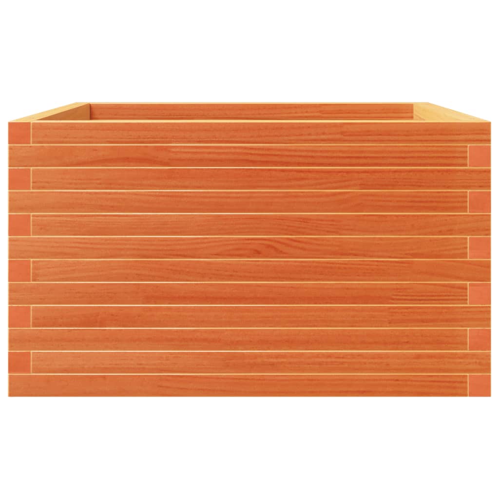 Plantekasse voksbrun 80x80x46 cm heltre furu