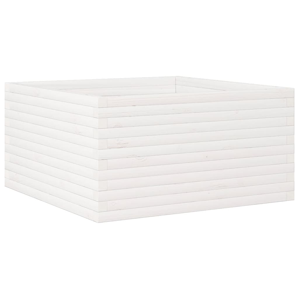 Hageplantekasse hvit 90x90x46 cm heltre furu