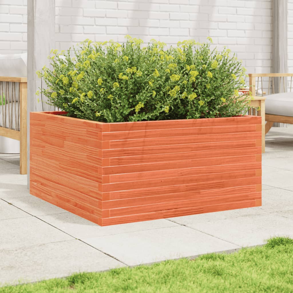 Hageplantekasse voksbrun 90x90x46 cm heltre furu