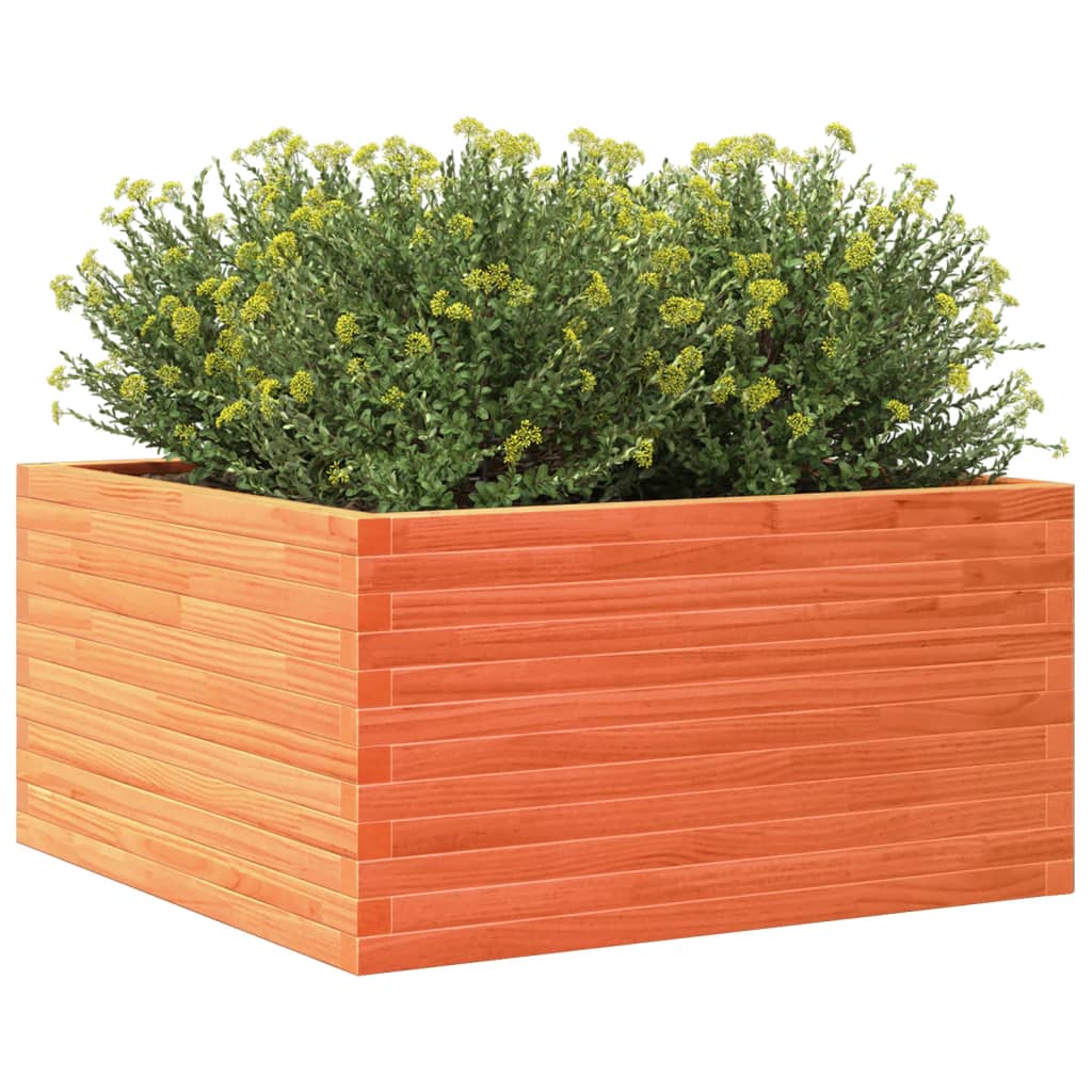 Hageplantekasse voksbrun 90x90x46 cm heltre furu