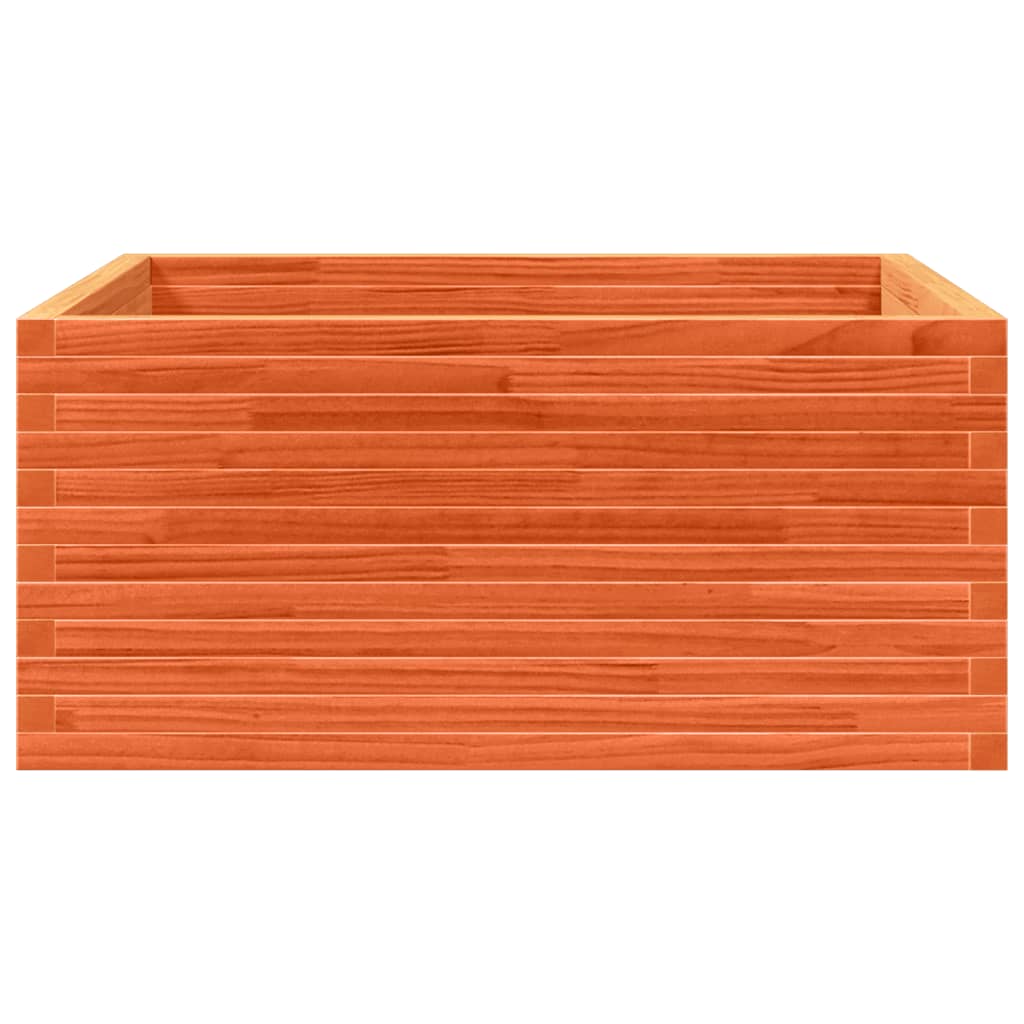 Plantekasse voksbrun 100x100x46 cm heltre furu