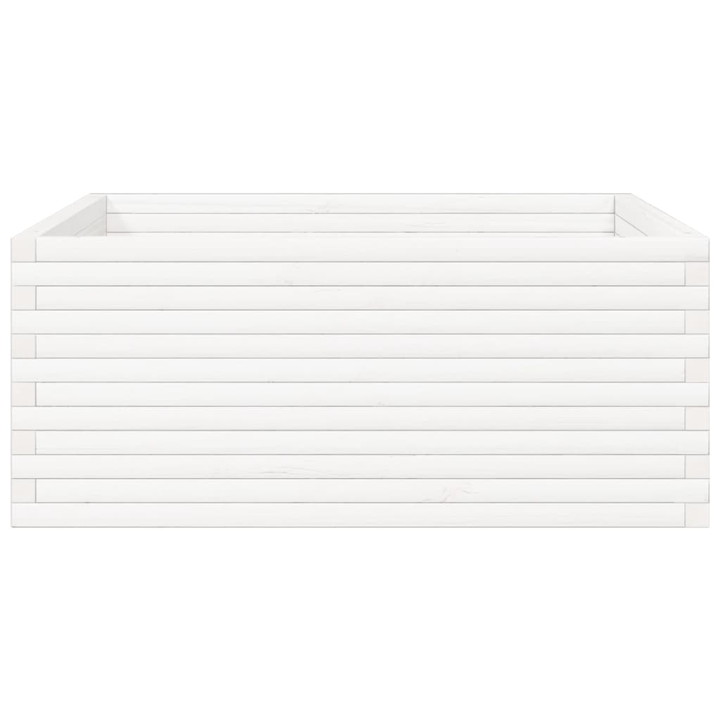Plantekasse hvit 110x110x46 cm heltre furu