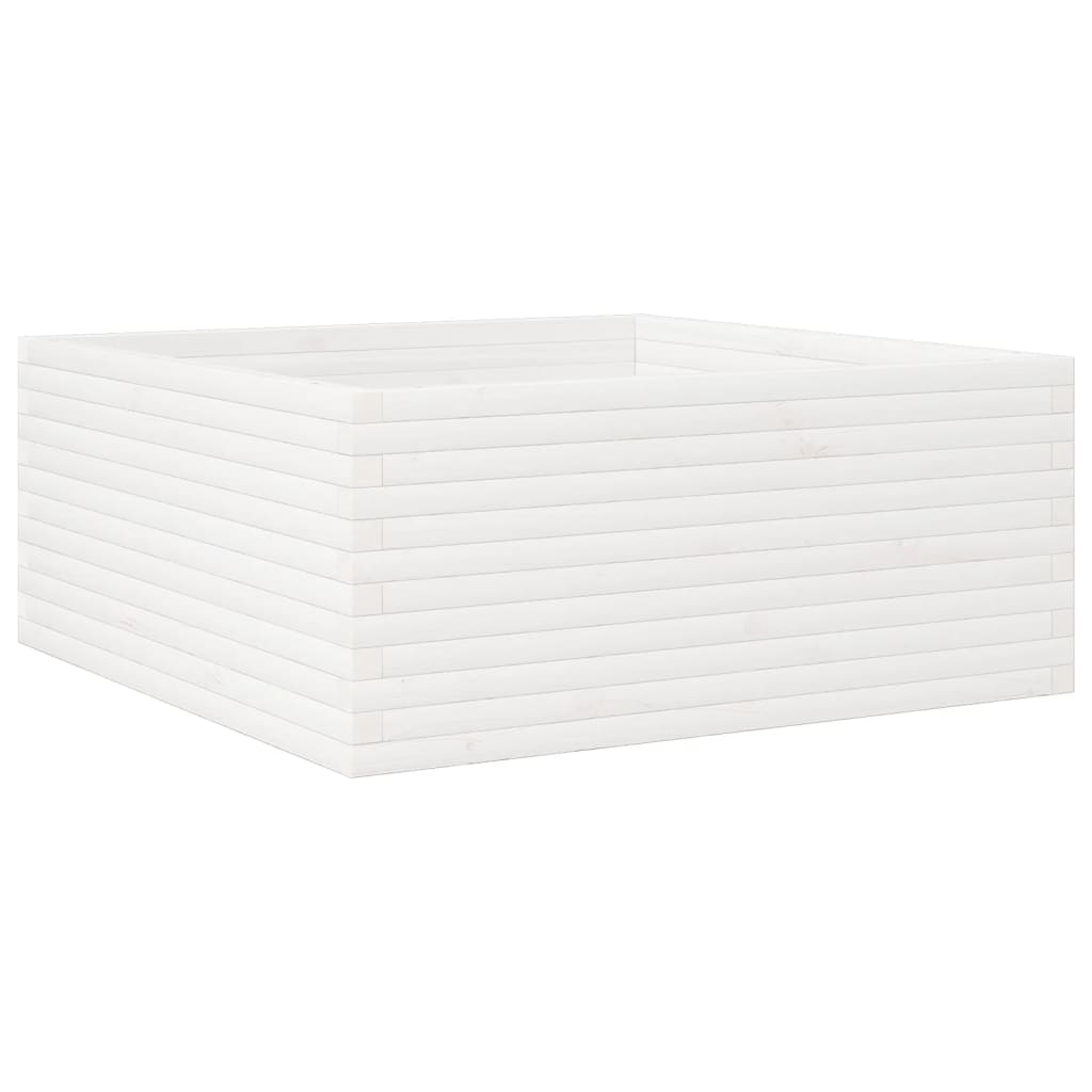 Plantekasse hvit 110x110x46 cm heltre furu