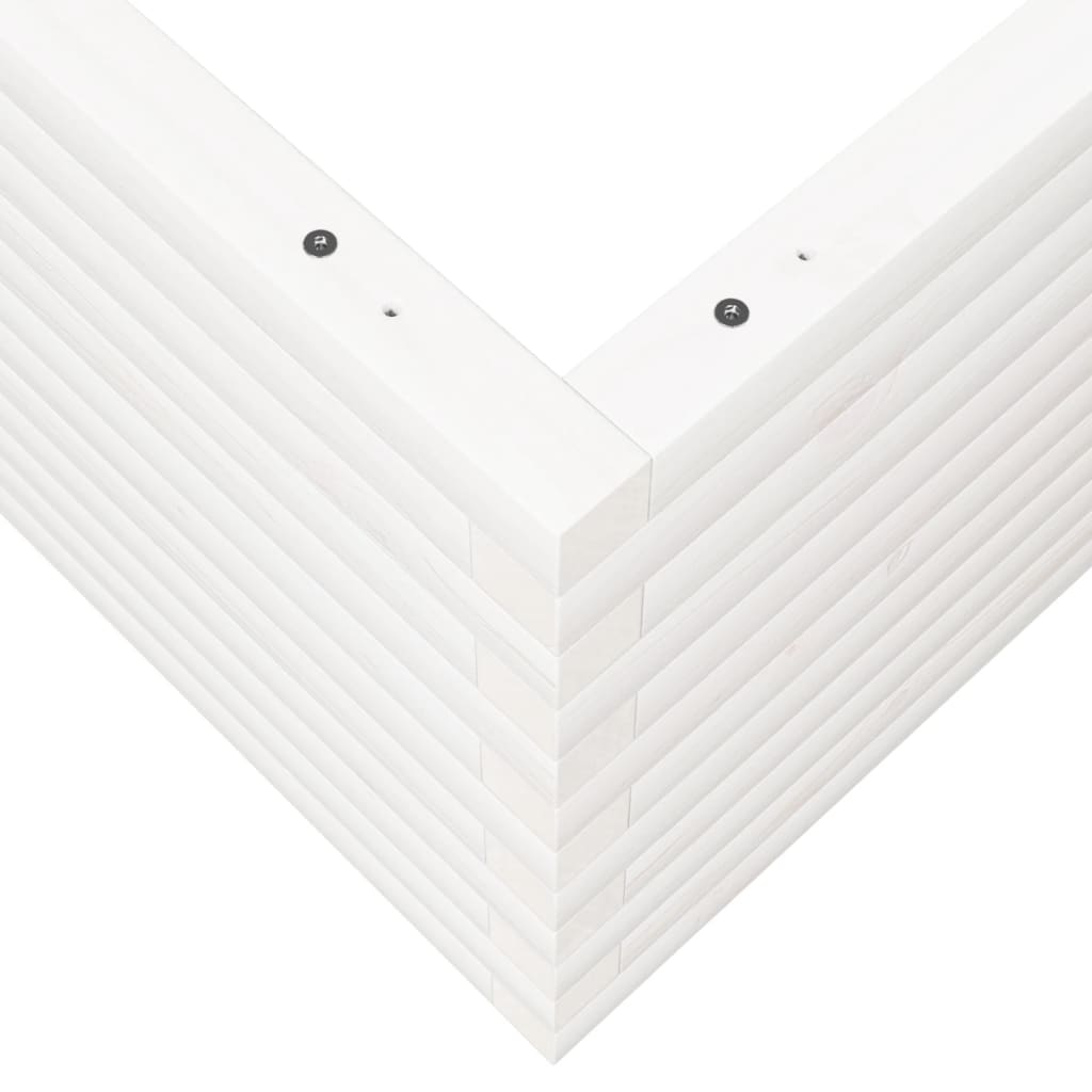 Plantekasse hvit 110x110x46 cm heltre furu