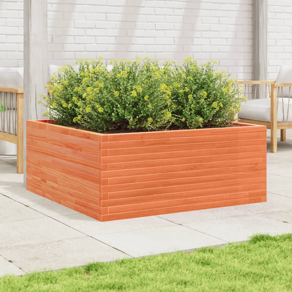 Plantekasse voksbrun 110x110x46 cm heltre furu