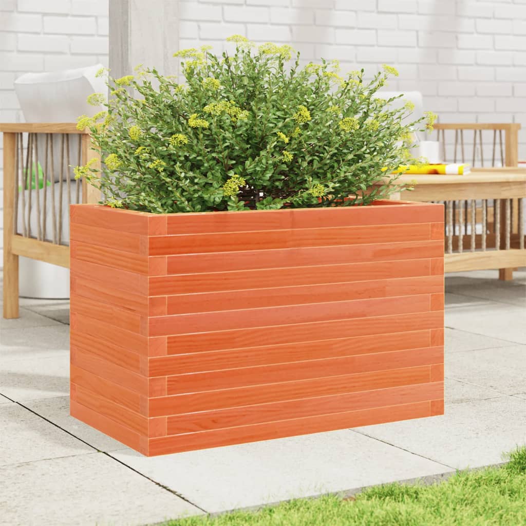 Plantekasse voksbrun 70x40x46 cm heltre furu