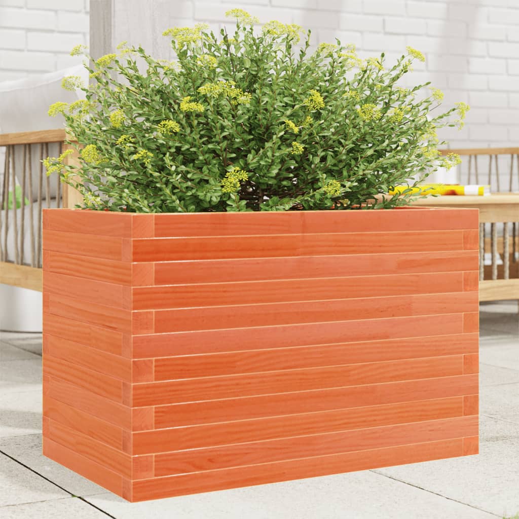 Plantekasse voksbrun 70x40x46 cm heltre furu