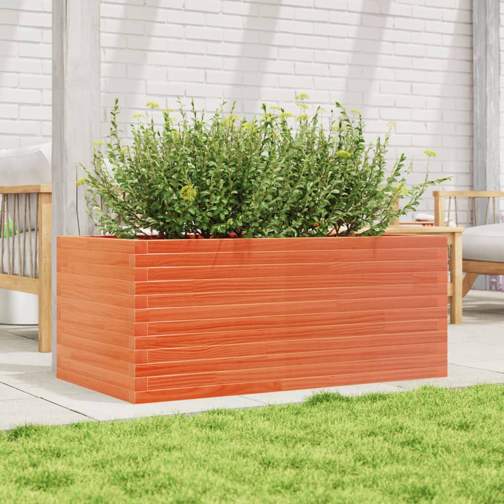 Plantekasse voksbrun 110x60x46 cm heltre furu
