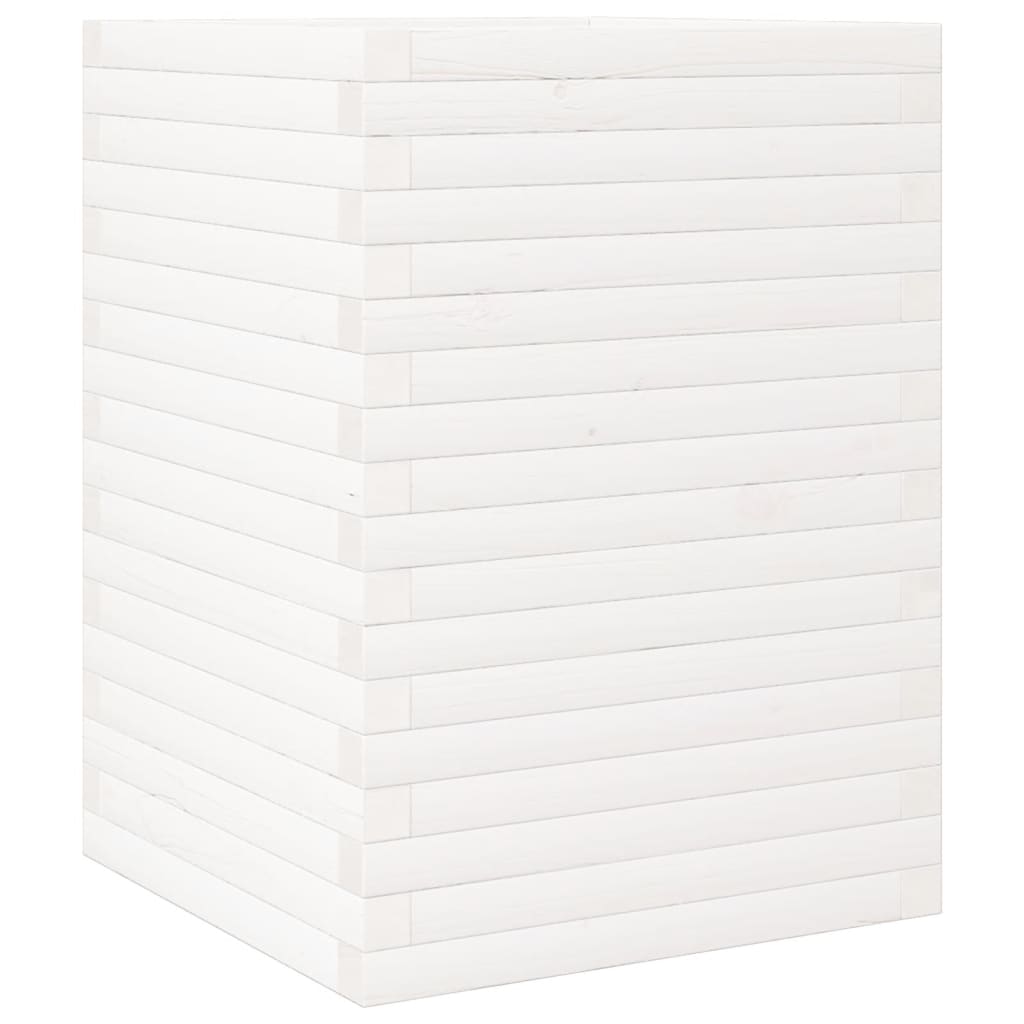 Plantekasse hvit 50x50x68,5 cm heltre furu
