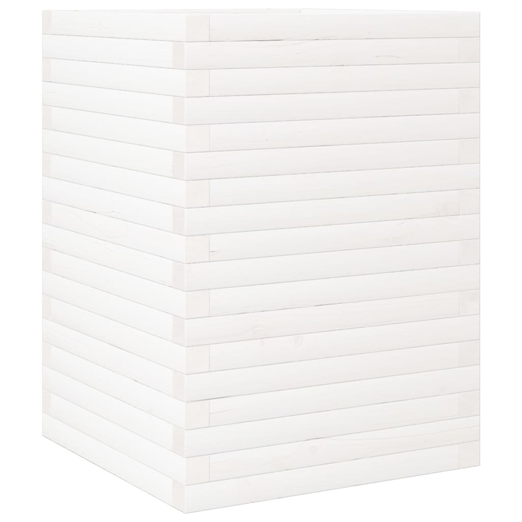 Plantekasse hvit 50x50x68,5 cm heltre furu