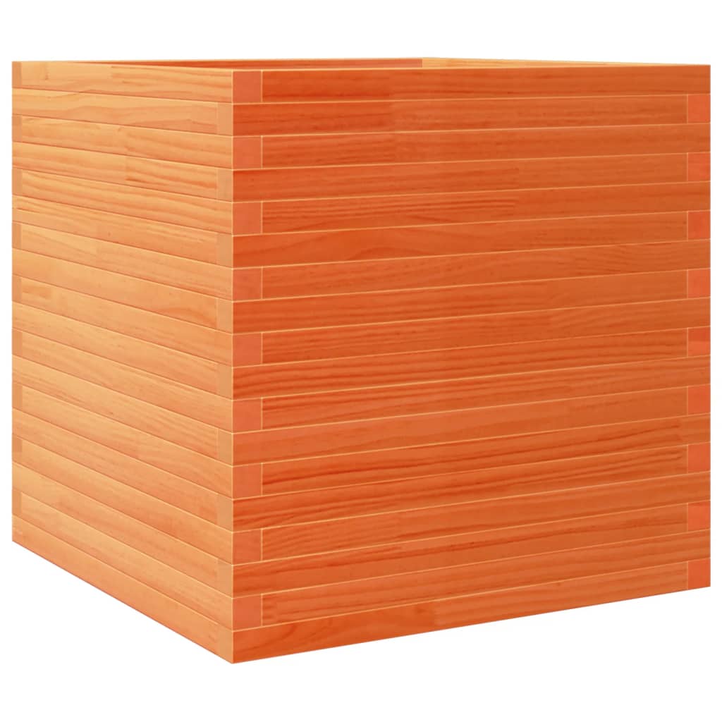 Plantekasse voksbrun 70x70x68,5 cm heltre furu