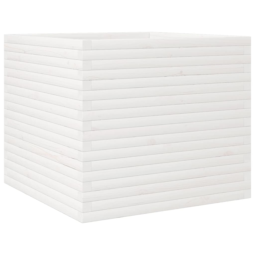 Plantekasse hvit 80x80x68,5 cm heltre furu