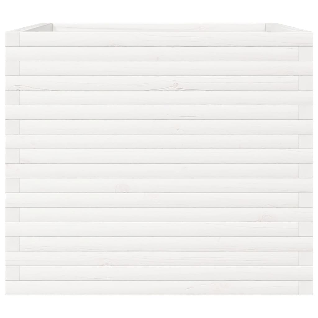 Plantekasse hvit 80x80x68,5 cm heltre furu