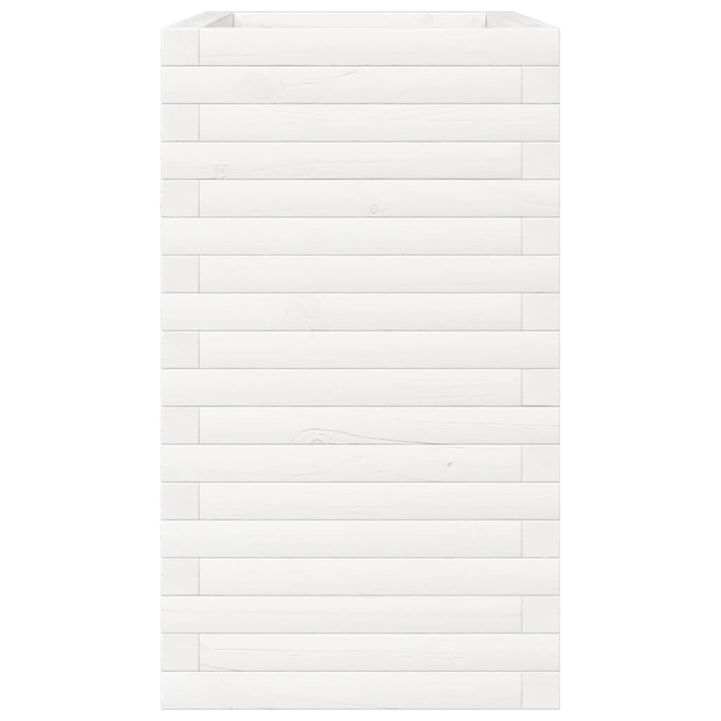 Plantekasse hvit 70x40x68,5 cm heltre furu